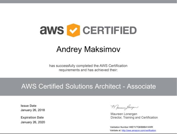 AWS Sample Certificate