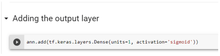 Adding the output layer