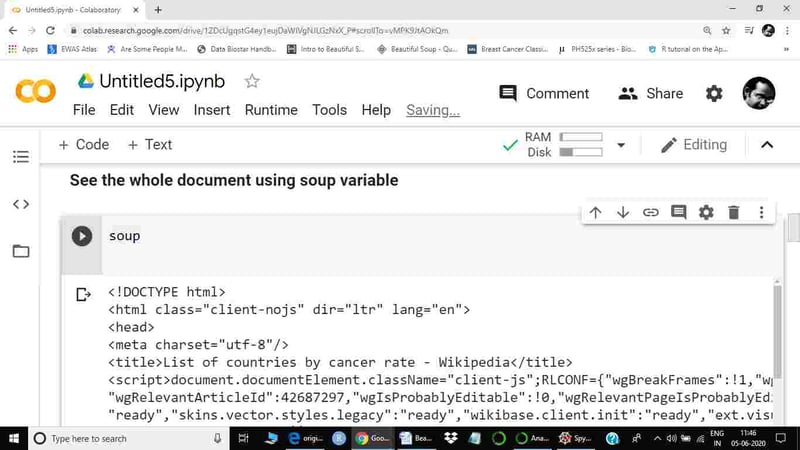 Check with soup variable