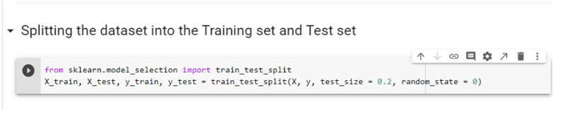 Splitting the Dataset into the Training set and Test set